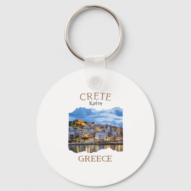 Chaveiro Ilha Grega Creta Grécia com a Cidade de Rethimno (Frente)