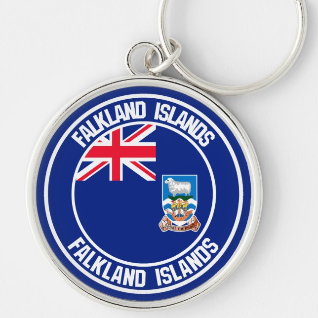 Chaveiro Ilhas Falkland Round Emblem (Frente)