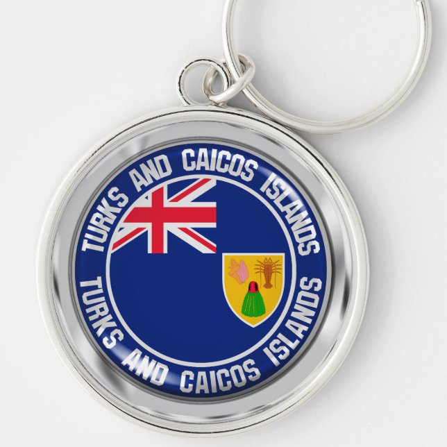 Chaveiro Ilhas Turcas e Caicos, ao redor da Emblem (Frente)