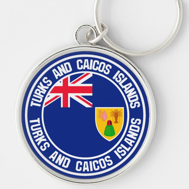 Chaveiro Ilhas Turcas e Caicos, ao redor da Emblem (Frente)