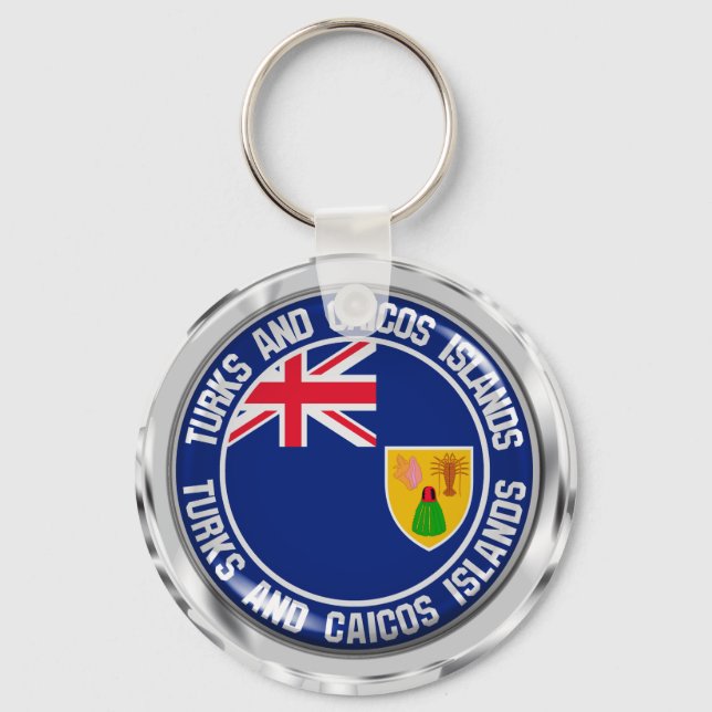 Chaveiro Ilhas Turcas e Caicos, ao redor da Emblem (Frente)
