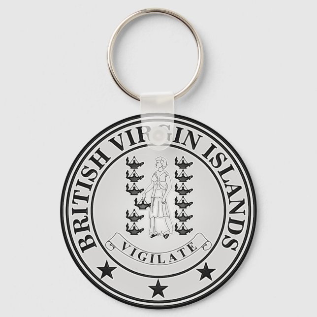 Chaveiro Ilhas Virgens Britânicas Round Emblem (Frente)