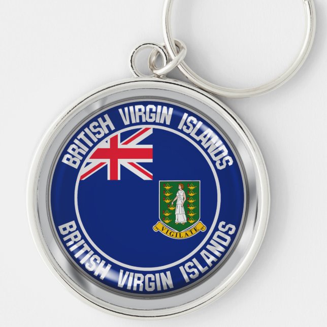 Chaveiro Ilhas Virgens Britânicas Round Emblem (Frente)