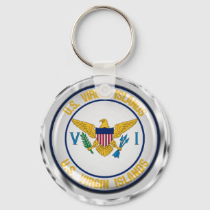 Chaveiro Ilhas Virgens dos Estados Unidos - Emblem redonda