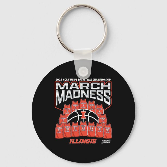 Chaveiro Illinois March Madness 2025 Men's Sketll Nil  (Frente)