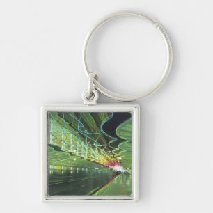 Chaveiro Iluminação neon no corredor do aeroporto de O'hare