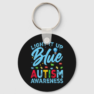Chaveiro Ilumine de Azul Conscientização do Autismo Homens 