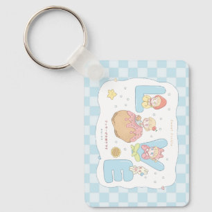 Chaveiro Ilustração Alfabeto Pastel Kawaii AMOR 💕🍓🐰