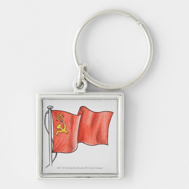 Chaveiro Ilustração da bandeira soviética (Frente)