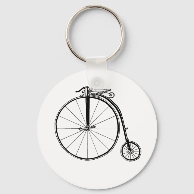 Chaveiro Ilustração da Bicicleta Penny Farthing (Frente)