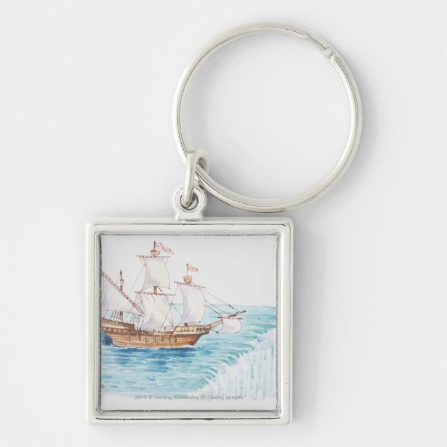 Chaveiro Ilustração da borda de aproximação do navio da (Frente)