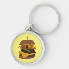 Chaveiro Ilustração de Amor Burger Hamburger Burger