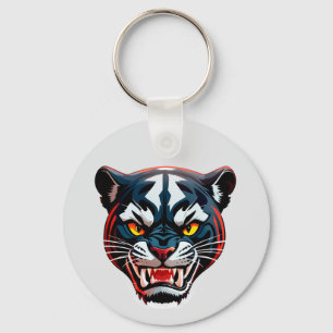 Chaveiro Ilustração de Cabeça de Tigre Agressivo