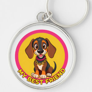 Chaveiro Ilustração de Cachorro Adorável