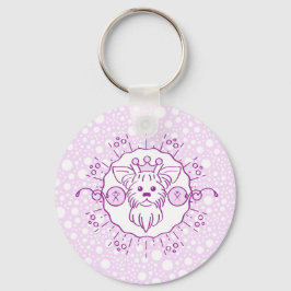 Chaveiro Ilustração de Cachorro de Cartoon para o Alinhamen