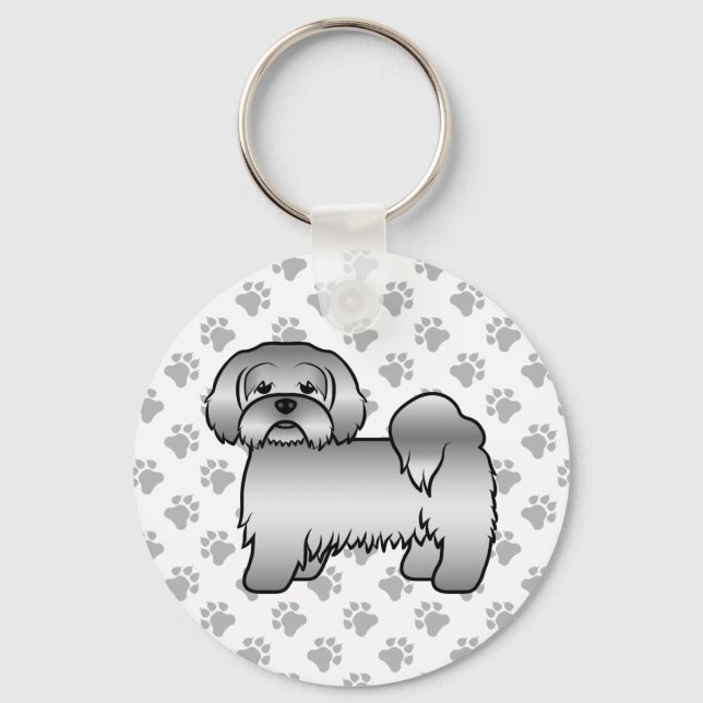 Chaveiro Ilustração de cachorro de desenho animado fofo Lha (Frente)
