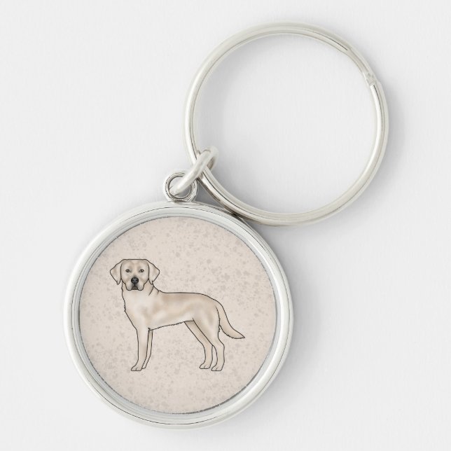 Chaveiro Ilustração de Cachorro de Desenho Animado Labrador (Frente)