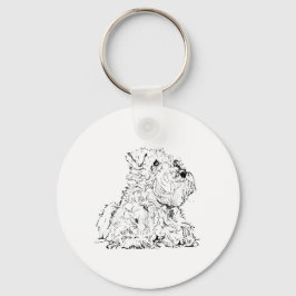 Chaveiro Ilustração de Cachorro Schnauzer Miniatura
