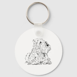 Chaveiro Ilustração de Cachorro Schnauzer Miniatura