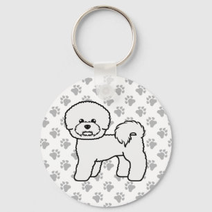 Chaveiro Ilustração de Cão de Bichon Frise Cute