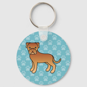 Chaveiro Ilustração de Caricatura de Cão Mastiff Francês