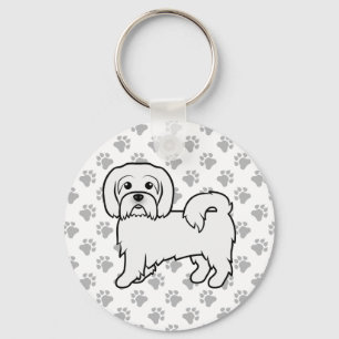 Chaveiro Ilustração de Cartoon De Cuta De Coton De Tulear