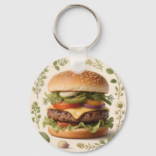 Chaveiro Ilustração de Cheeseburger Gourmet