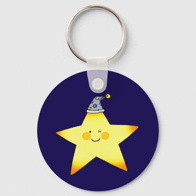 Chaveiro Ilustração de desenho animado de estrela sonolenta (Frente)
