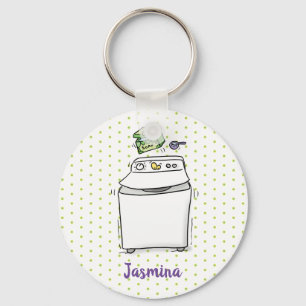 Chaveiro Ilustração de desenho animado de roupa para lava