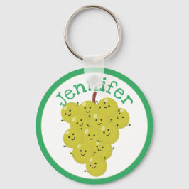 Chaveiro Ilustração de desenho animado de uvas felizes e bo