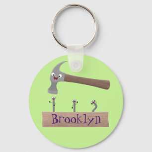 Chaveiro Ilustração de desenho animado, engraçada e de mart