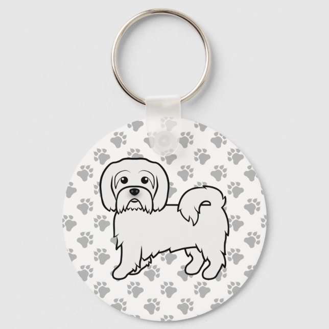 Chaveiro Ilustração de desenho animado fofo do Coton De Tul (Frente)
