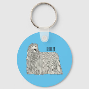 Chaveiro Ilustração de desenho de cães Komondor
