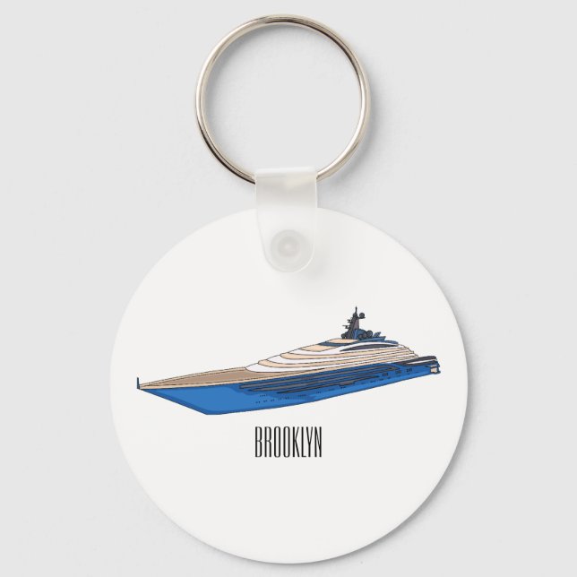Chaveiro Ilustração de desenho em Yacht (Frente)