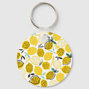 Chaveiro Ilustração de Design de Lemon Summer Vintage