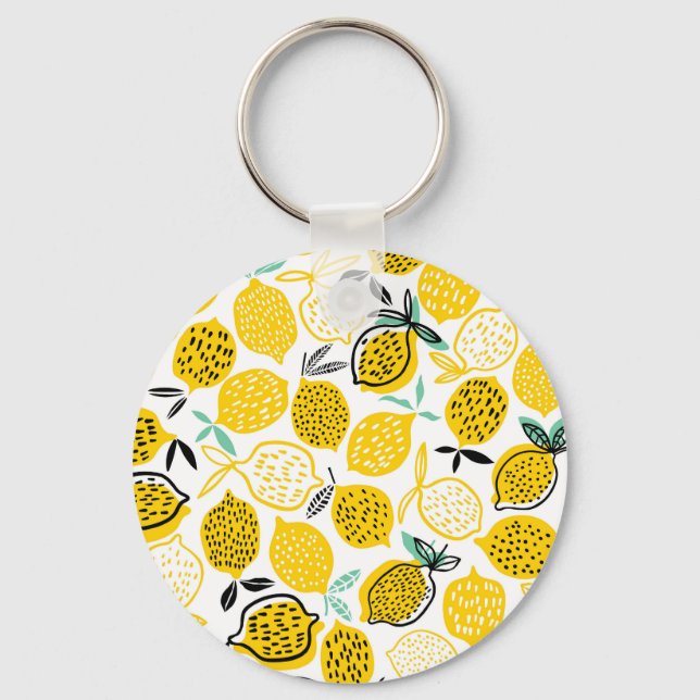 Chaveiro Ilustração de Design de Lemon Summer Vintage (Frente)