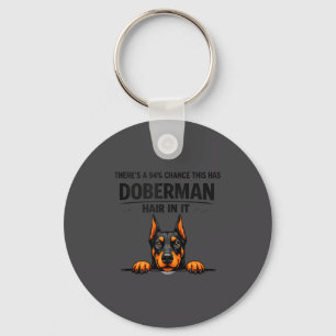 Chaveiro Ilustração de Doberman Pinscher Desprendendo-se Mã