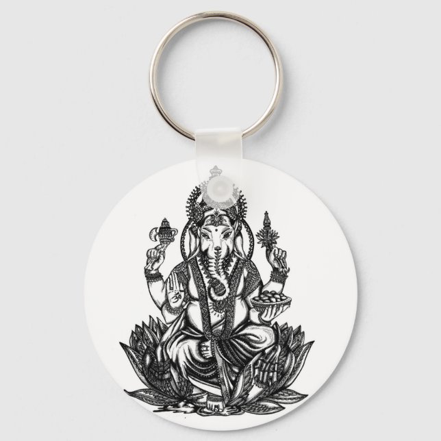 Chaveiro Ilustração de Ganesh (Frente)