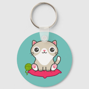 Chaveiro Ilustração de Gatinho de Cute