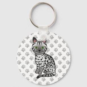 Chaveiro Ilustração de Gato de Cartoon Mau Cute Egípcio de 