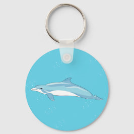 Chaveiro Ilustração de Golfinho Azul Costeiro Oceano
