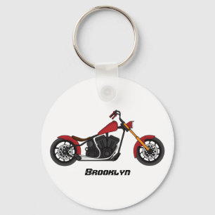 Chaveiro Ilustração de moto estilo Chopper