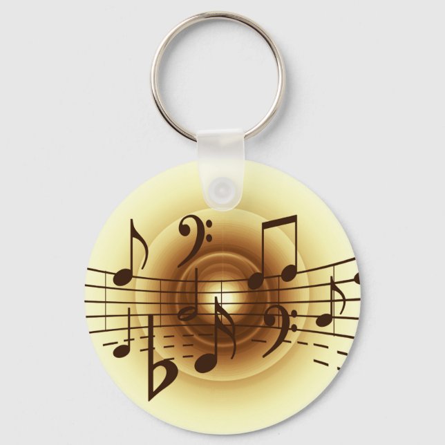 Chaveiro Ilustração de notas de música (Frente)