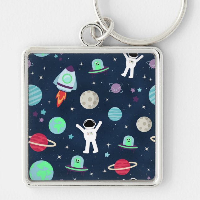 Chaveiro ilustração de padrão espacial (Frente)