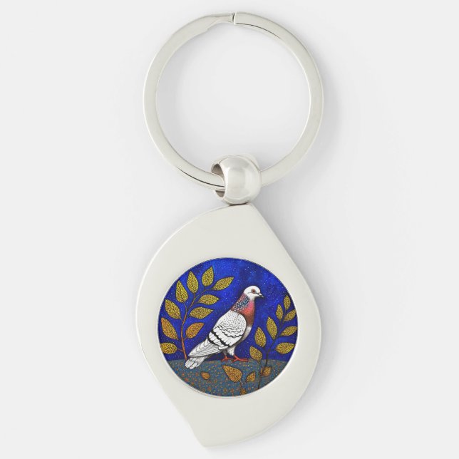 Chaveiro Ilustração de pombo (Frente)