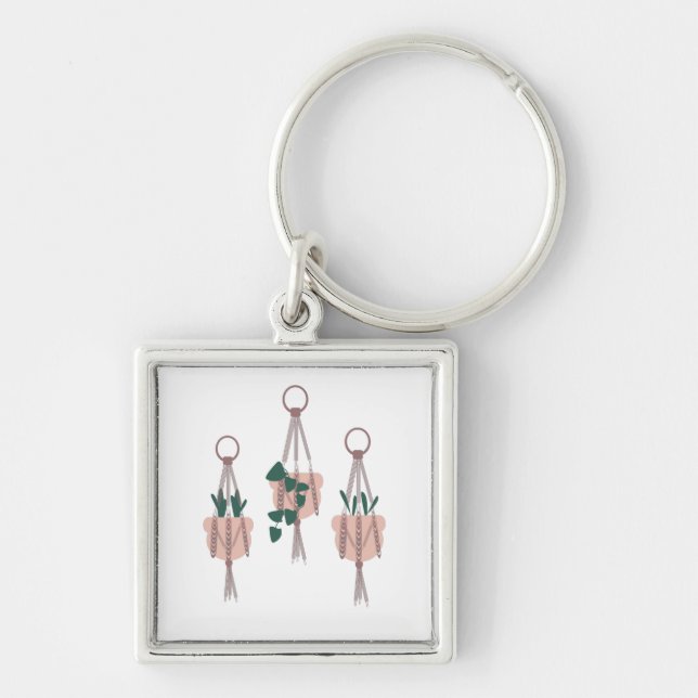 Chaveiro Ilustração de Potes de Plantador de Pernalador de  (Frente)