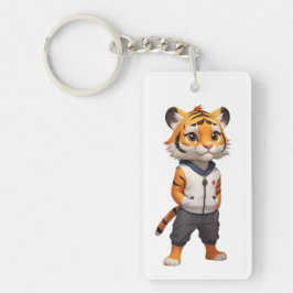 Chaveiro Ilustração de Tigre legal e Adorável