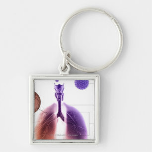 Chaveiro Ilustração de um ataque de asma do pólen