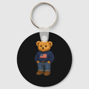 Chaveiro Ilustração de Urso Americano dos EUA Legal Design