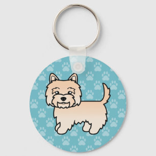 Chaveiro Ilustração do Cão de Cartoon Cairn Terrier Cute